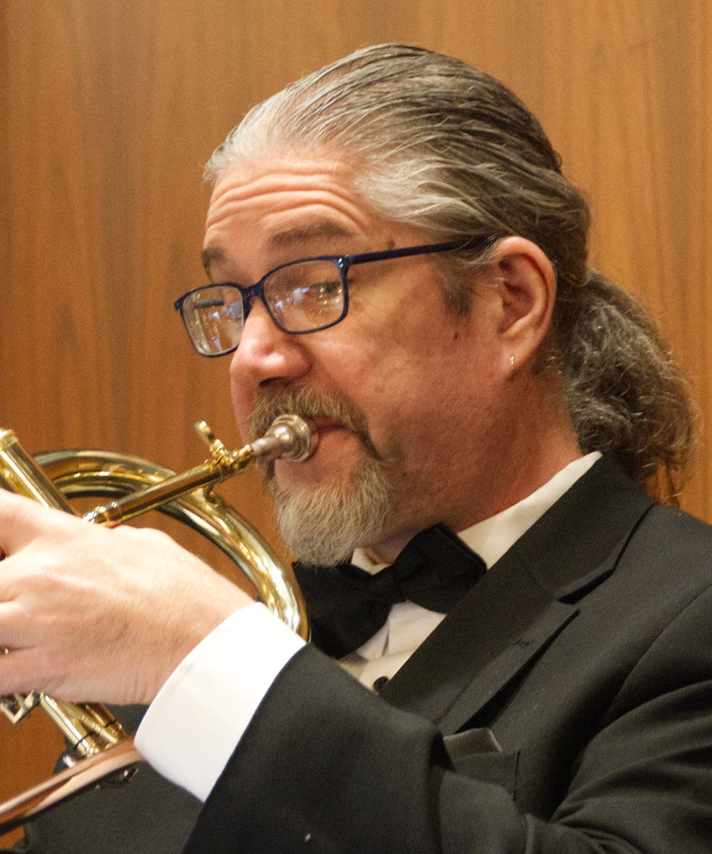 Ed Gargiulo playing his flugelhorn