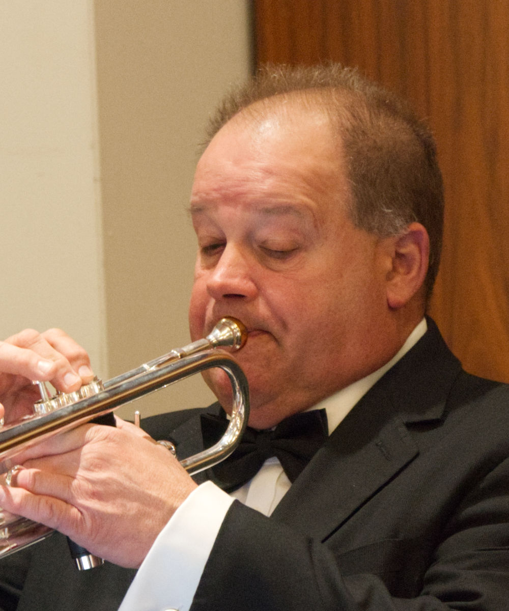 Matt Krempasky playing his trumpet