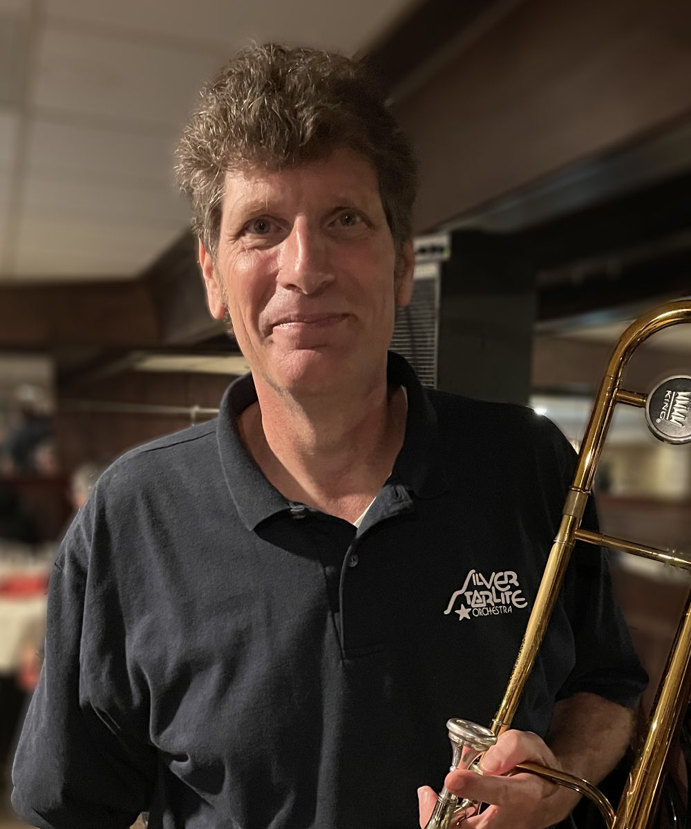 Pete Stern with his trombone